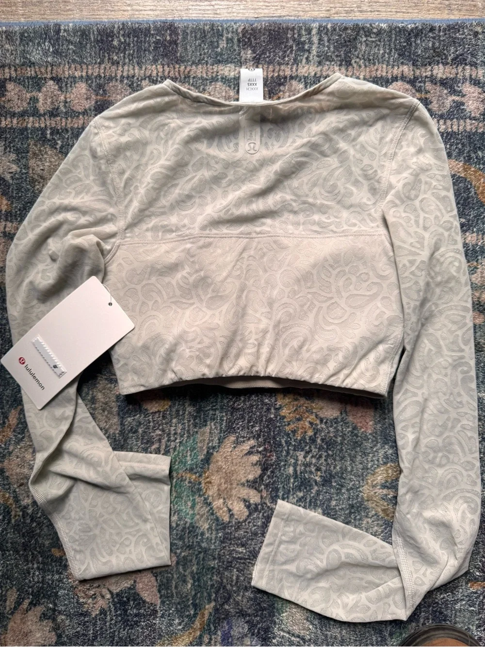 lululemon athletica Paisley Lace Bandeau Long-Sleeve Cropped Top